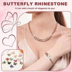 5Pcs Butterfly Rhinestone, Crystal Butterflies for Crafts, Ab Color