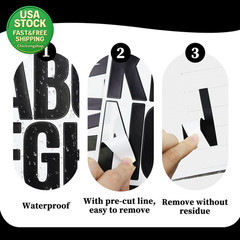 3 Inch Self Adhesive Letter Number Stickers Black 138 Pieces Waterproof DIY