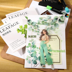 Botanical Leaf PET Stickers Set, 120PCS Transparent Plant Ephemera for Scrapbook