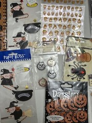 Lot Halloween Scrapbooking Stickers Pumpkins Haunted House Candy Corn #5 20pcs