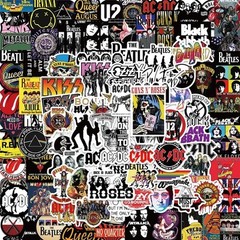 100Pcs Rock Band Stickers Rock’n’Roll DIY Decals Waterproof Series 01
