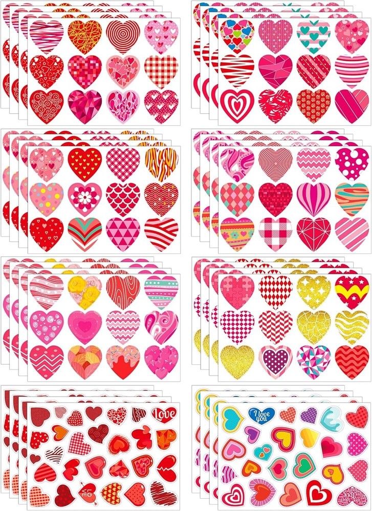 496 PCS Valentine Stickers Set – Cute Heart Stickers for Kids’ Crafts & Party…
