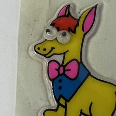 Vintage 80s Stickers Donkey W/ Vest Puffy Googley Eyes Sticker Mod VTG JAPAN