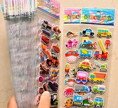 40 Sheets Cartoon Cars Aircraft Animals Princess DIY Stickers Toys PVC Scrapbook