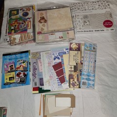 Huge lot of 4 Full Boxes of Scrapbooking Items Paper Cards Kits Borders Misc.