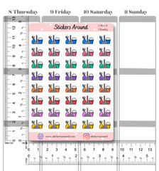 Rainbow Cleaning Icon Planner Stickers, Chores Stickers, Calendar & Journal