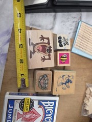 Mixed Scrapbooking Junk Journal Shadow Box Lot 4- Cardstock, Stamps, Mixed Media