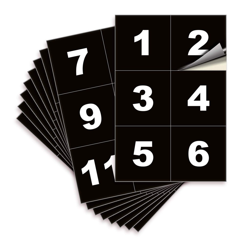 iSYFIX Black Consecutive Number Stickers – 1 to 50, 4-inch, 1 set – Vinyl Sel…
