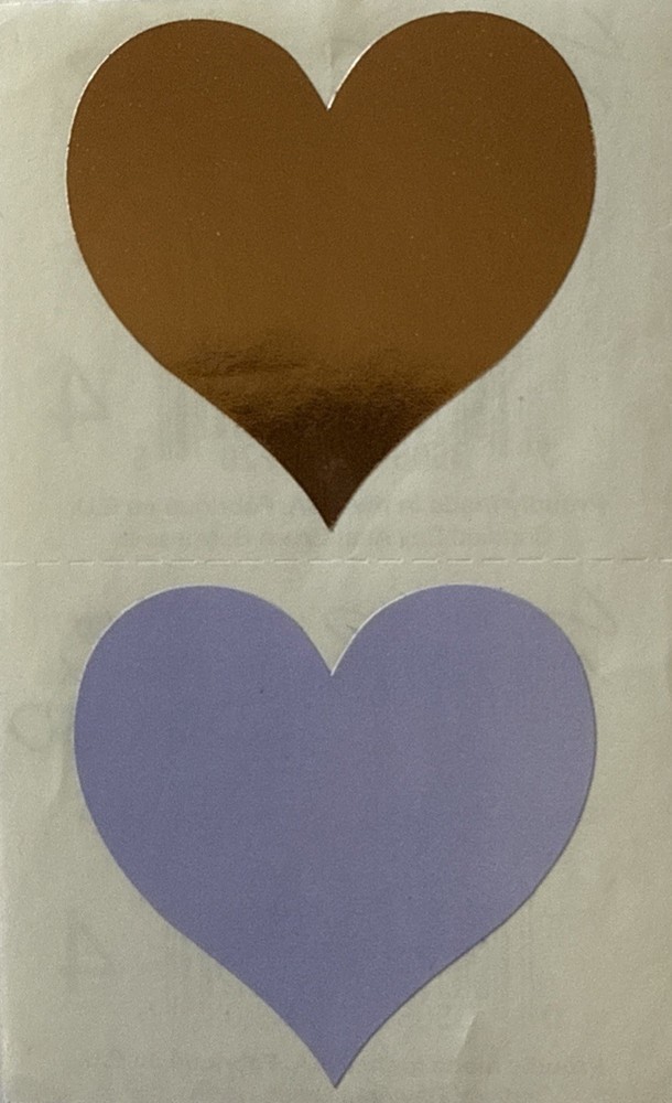 ROSE GOLD HEART Metallic Stickers(2pc)Mrs.Grossman’s •Valentine’s•Card Making•