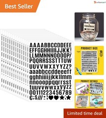 2320 Black Vinyl Letter & Number Stickers – Reusable, Waterproof, Perfect for…