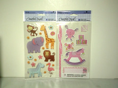 Large Lot Creative Touch Baby Stickers 1st Year Sleepy Time Girl Baby Animals