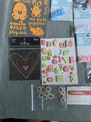 Scrapbooking & Craft Supplies Bundle Stickers Laser Borders Embellishments Ribbo