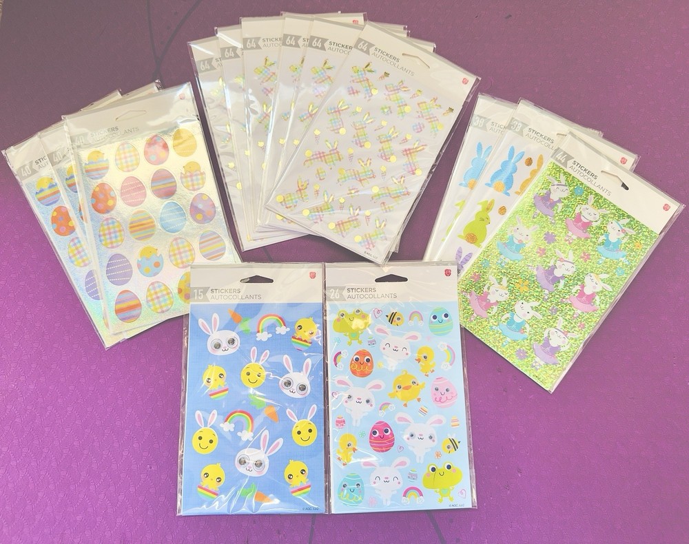 729 Autocollants Mixed Easter Stickers American Greetings ~ Lot 15 Packs NEW