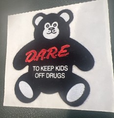 Vintage 80s Stickers Fuzzy DARE Bear