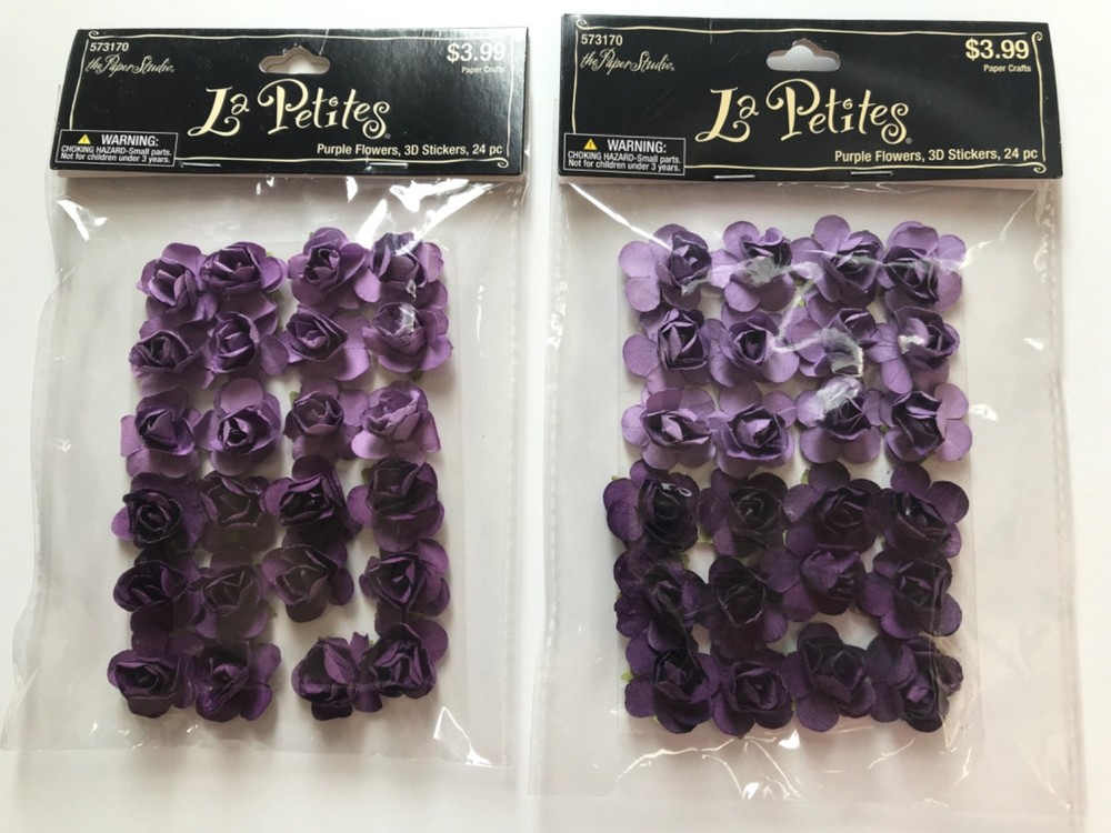 The Paper Studio La Petites Paper Purple Roses Scrapbook Stickers Lot Wedding