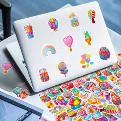 50PCS Cartoon Candy Stickers for Teens Kawaii Dessert Stickers for Water Bottles