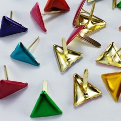 24 Metallic Triangle Brads 6 Colors Scrapbooking Crafts Paper Art Handmade Cards