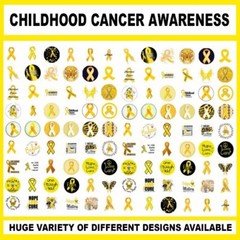100 Precut CHILDHOOD CANCER AWARENESS Support 1 in BOTTLE CAP CHARM TRAY IMAGES