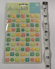 Lot of 6 Daisy Hill Dome Stickers & Metal Accents New Baby Boy Young Girl Alpha