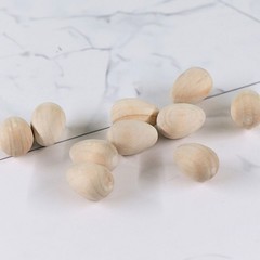 12Pcs Durable Wooden DIY Bird Egg Painting Toys Khaki Color for Craft Lovers