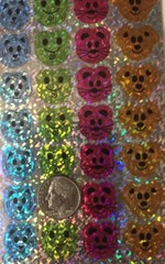 PRISMATIC ANIMAL FACE Stickers(48pc) 2-3/4″x 7-1/2″Panda•Frog•Cat•Mouse •Sparkle