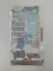 Stickopotamus Phrase Word Stickers 16 Pcs Holographic Glitter