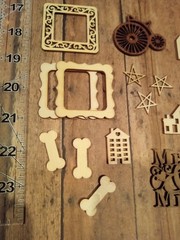 Wood embellishments Card Making Flatbacks Chipboard Embellishments Scrapbook B