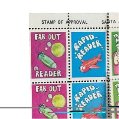 VTG 1980s Lick & Stick Stamps Encouragement Math Reading Retro Mod Lot Of 11