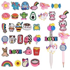 100PCS Kawaii Pencil Toppers, Cute Pen Charms for Kids Classroom Rewards