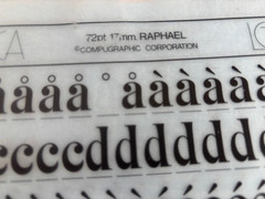 Three Letraset INSTANT LETTERING Transfer Letters 72pt 17mm RAPHAEL NICE