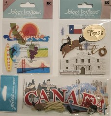 Lot of 10 JOLEE’S BOUTIQUE K&Co Scrapbook Stickers TRAVEL PLACES