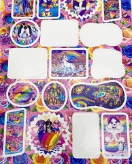 Lisa Frank Stickers 12 Bright Colorful Animals Cat Pig Alien Penguin & More
