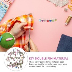 50Pcs Pearl Snap Fasteners Mini Round Metal Brads for Scrapbooking DIY Crafts