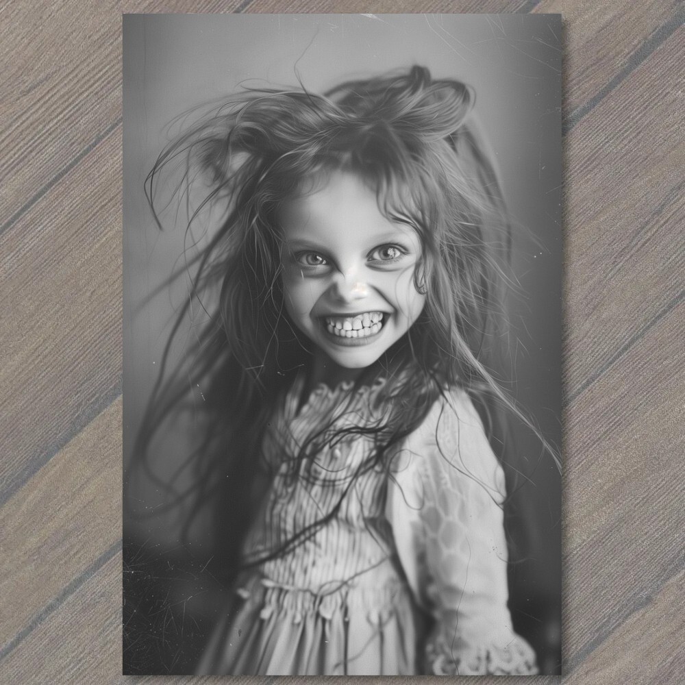 STICKER Young Girl Angry Screaming Face Vintage Vibe Wild Crazy Anxiety Funny
