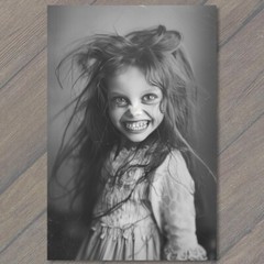 STICKER Young Girl Angry Screaming Face Vintage Vibe Wild Crazy Anxiety Funny
