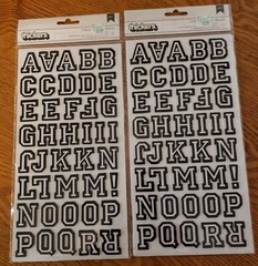 Lot 10 Packs 3 Dimensional Letters/Numbers Black Red Glitter 1,172 Pieces NEW