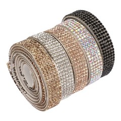 5pcs Self Adhesive Rhinestone Strips 5 Yards Total 1cm Width Cuttable DIY Rhines