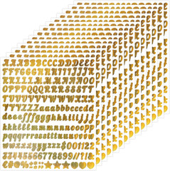 14 Sheets 1/2 Inch Small Glitter Cursive Letters Stickers, 2800 Pieces Sparkle V