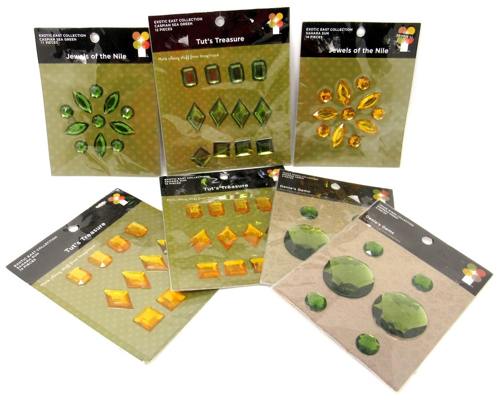 Imaginisce Lot of 7 packs Rhinestone Gem Embellishments Exotic East 70 pcs