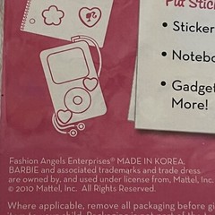 Barbie Liquid Stickers 2010 Mattel Fashion Angel Set of 8 Scrapbook New Open Pkg