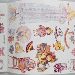Vintage NRN Designs Baby Girl Toy Sticker Roll Lot of 11 Sheets