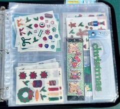 Crop In Style Binder ~ 17 Sheets of Christmas Stickers ~ Navy Blue with Strap