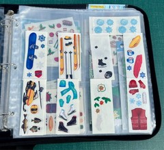Crop In Style Binder ~ 17 Sheets of Christmas Stickers ~ Navy Blue with Strap