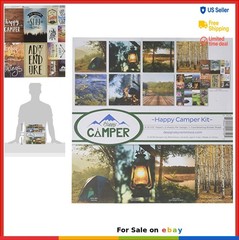12×12 Scrapbook Paper Sticker Kit Camping Hiking Outdoor Album Pages 8 Sheets