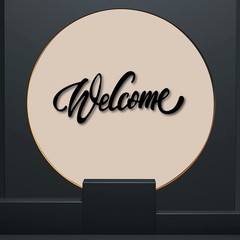CREATCABIN Welcome Wood Letters Sign Unfinished Cutouts Wooden Wall Art Decor…