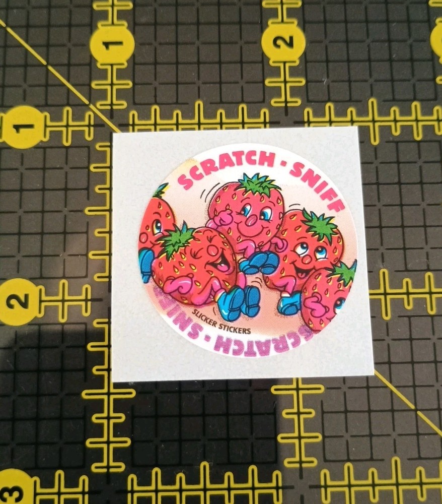 Vintage Stickers Strawberry Scratch and Sniff Sticker Mod VTG Slicker Stickers