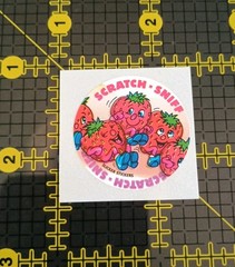 Vintage Stickers Strawberry Scratch and Sniff Sticker Mod VTG Slicker Stickers