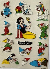 SNOW WHITE Rub-On Transfers (13pc)Disney•Seven Dwarfs •Cartoon•Card Making•