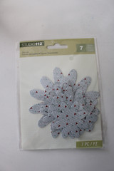 K&Company Studio112 7PC Silver/Green/Red Dazzle Flower Die-Cuts Scrapbook Crafts