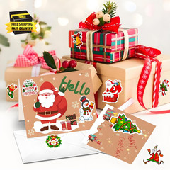 Christmas Theme Stickers, 100Pcs Vinyl Waterproof Merry Christmas Stickers for E